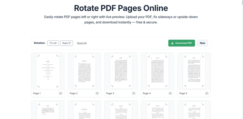 Rotate PDF Online Preview All Pages