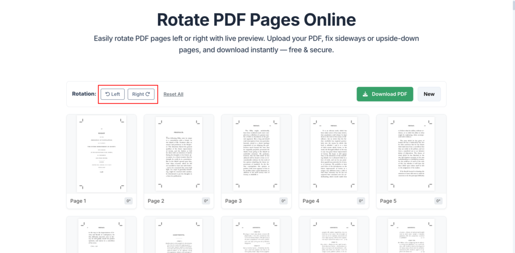 Rotate all pages at once